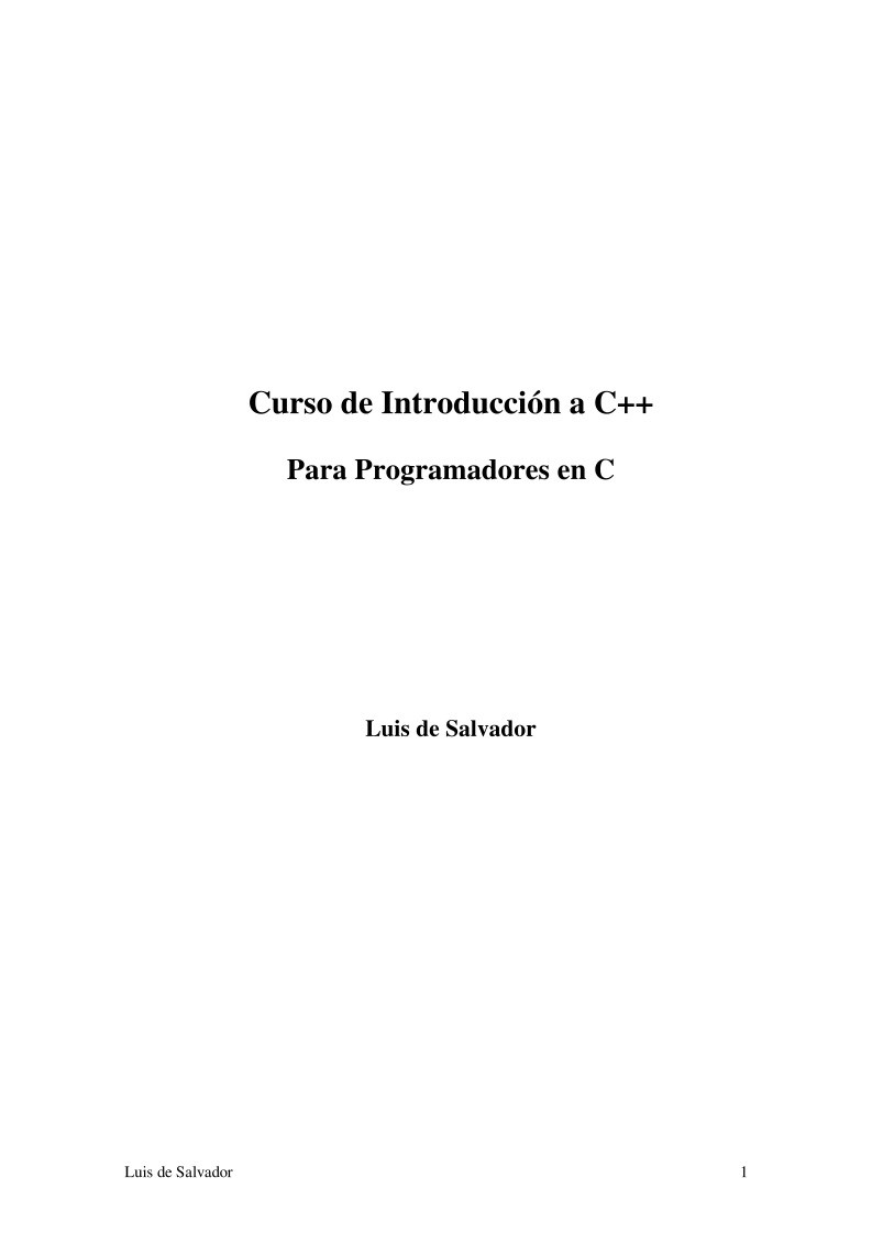 Imágen de pdf Curso de introducción a C++ para programadores en C